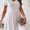 Fashion Casual Solid Split Joint V Neck A Line Dresses