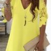 Fashion Casual Solid Split Joint V Neck A Line Dresses