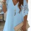 Fashion Casual Solid Split Joint V Neck A Line Dresses