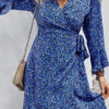 Fashion Casual Print Split Joint V Neck A Line Dresses