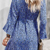 Fashion Casual Print Split Joint V Neck A Line Dresses