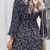 Fashion Casual Print Split Joint V Neck A Line Dresses