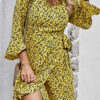 Fashion Casual Print Split Joint V Neck A Line Dresses