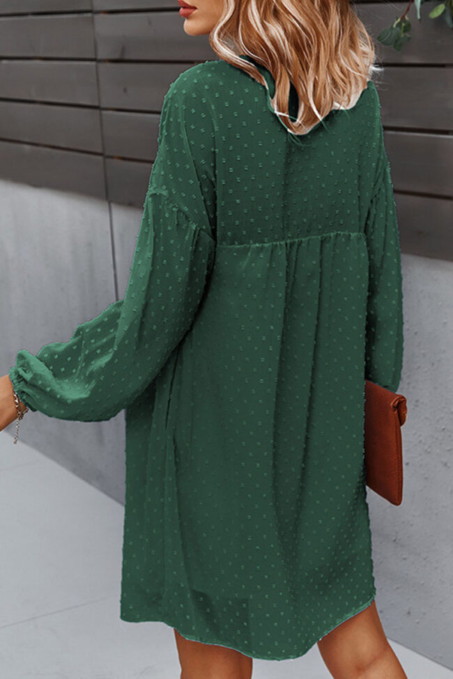 Fashion Casual Solid Split Joint V Neck A Line Dresses