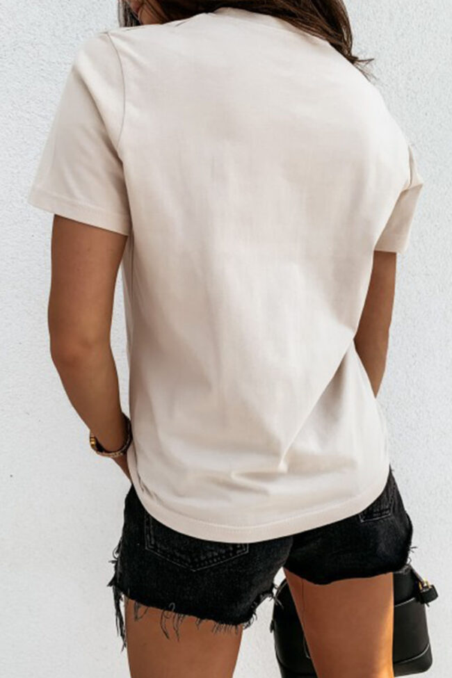 Fashion Casual Solid Split Joint O Neck T-Shirts