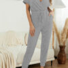 Fashion Casual Solid Split Joint V Neck Jumpsuits