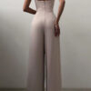 Fashion Casual Solid Split Joint V Neck Loose Jumpsuits