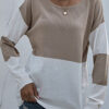 Fashion Casual Solid Split Joint O Neck Tops