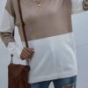 Fashion Casual Solid Split Joint O Neck Tops