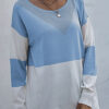 Fashion Casual Solid Split Joint O Neck Tops