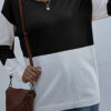 Fashion Casual Solid Split Joint O Neck Tops