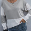 Fashion Casual Solid Split Joint O Neck Tops