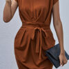 Fashion Casual Solid Split Joint V Neck Pencil Skirt Dresses