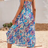 Fashion Elegant Print Split Joint V Neck A Line Dresses