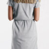 Fashion Casual Solid Split Joint O Neck Waist Skirt Dresses