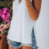 Fashion Casual Solid Asymmetrical V Neck Tops