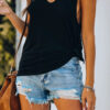 Fashion Casual Solid Asymmetrical V Neck Tops