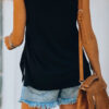 Fashion Casual Solid Asymmetrical V Neck Tops