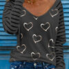 Fashion Elegant Print V Neck T-Shirts