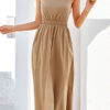 Fashion Casual Solid Backless O Neck A Line Dresses