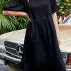 Fashion Elegant Solid Split Joint O Neck A Line Dresses