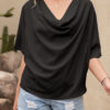 Fashion Casual Solid Split Joint V Neck T-Shirts