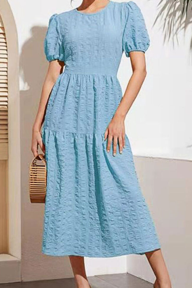 Fashion Elegant Solid Split Joint O Neck Princess Dresses