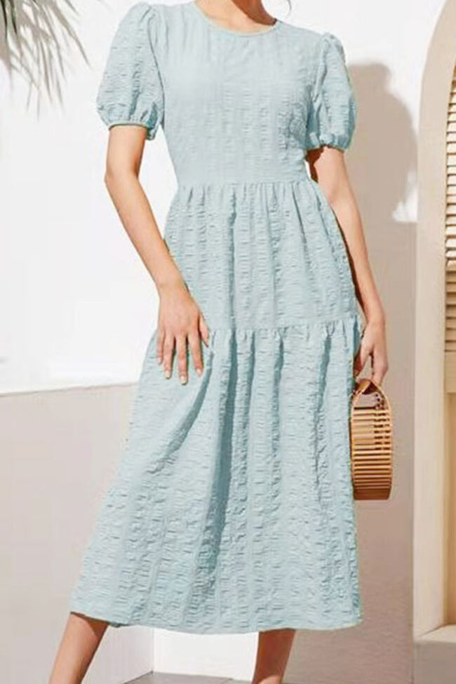 Fashion Elegant Solid Split Joint O Neck Princess Dresses