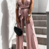 Fashion Casual Solid Backless V Neck Loose Jumpsuits