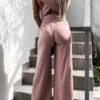 Fashion Casual Solid Backless V Neck Loose Jumpsuits