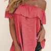 Fashion Casual Solid Split Joint Off the Shoulder T-Shirts