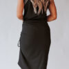 Fashion Casual Solid Draw String O Neck Pencil Skirt Dresses