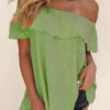 Fashion Casual Solid Split Joint Off the Shoulder T-Shirts