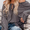 Fashion Casual Solid Split Joint Off the Shoulder Tops