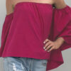 Fashion Casual Solid Split Joint Off the Shoulder Tops