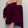 Fashion Casual Solid Split Joint Off the Shoulder Tops