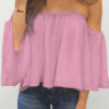 Fashion Casual Solid Split Joint Off the Shoulder Tops