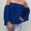 Fashion Casual Solid Split Joint Off the Shoulder Tops