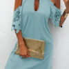 Fashion Casual Solid Hollowed Out O Neck A Line Dresses