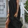 Fashion Casual Solid Split Joint Spaghetti Strap A Line Dresses