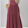 Fashion Casual Solid Split Joint Spaghetti Strap A Line Dresses