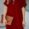 Fashion Casual Solid Hollowed Out V Neck A Line Dresses