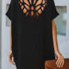 Fashion Casual Solid Hollowed Out V Neck A Line Dresses