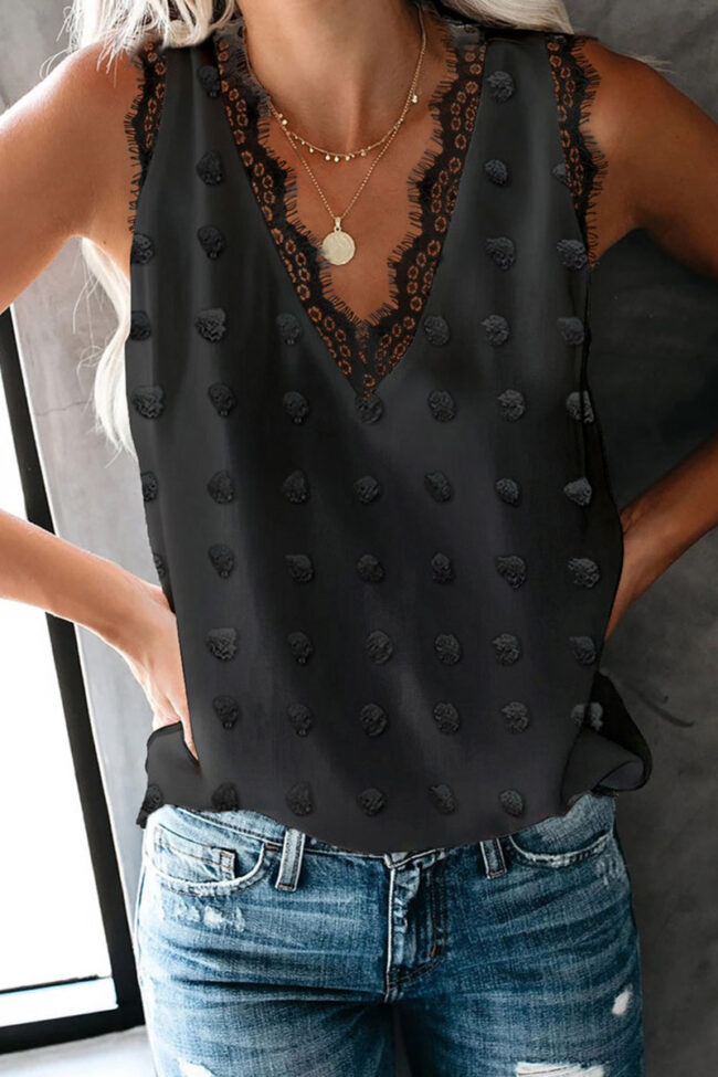 Fashion Casual Solid Split Joint V Neck Tops