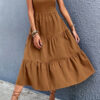 Fashion Casual Solid Split Joint Spaghetti Strap A Line Dresses