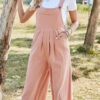 Fashion Casual Solid Split Joint Spaghetti Strap Loose Jumpsuits