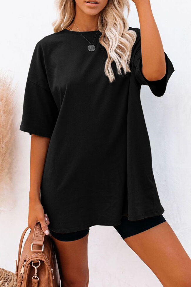 Fashion Casual Solid O Neck T-Shirts