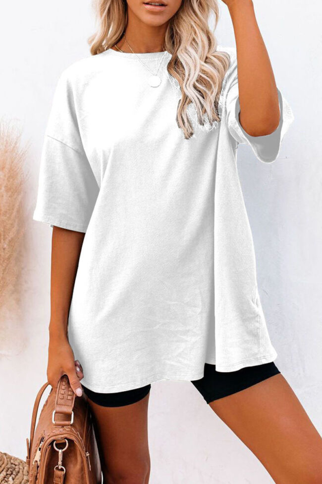 Fashion Casual Solid O Neck T-Shirts