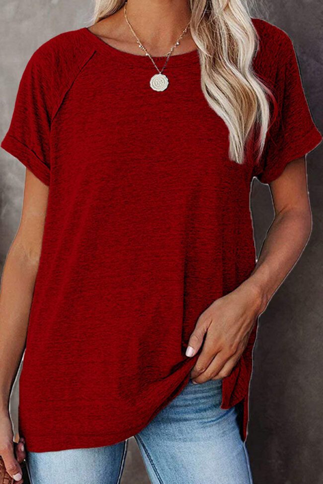 Fashion Casual Solid O Neck T-Shirts