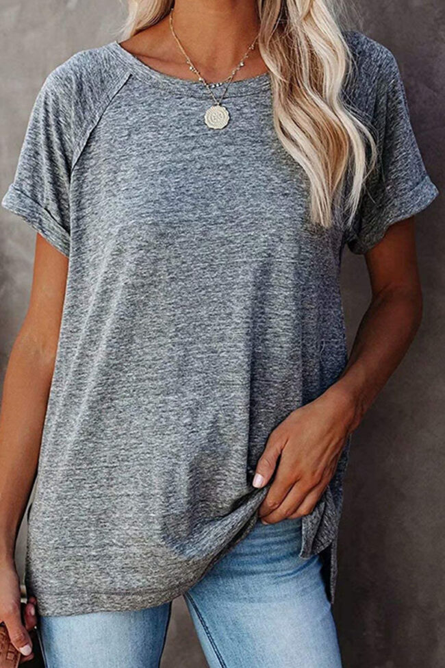 Fashion Casual Solid O Neck T-Shirts